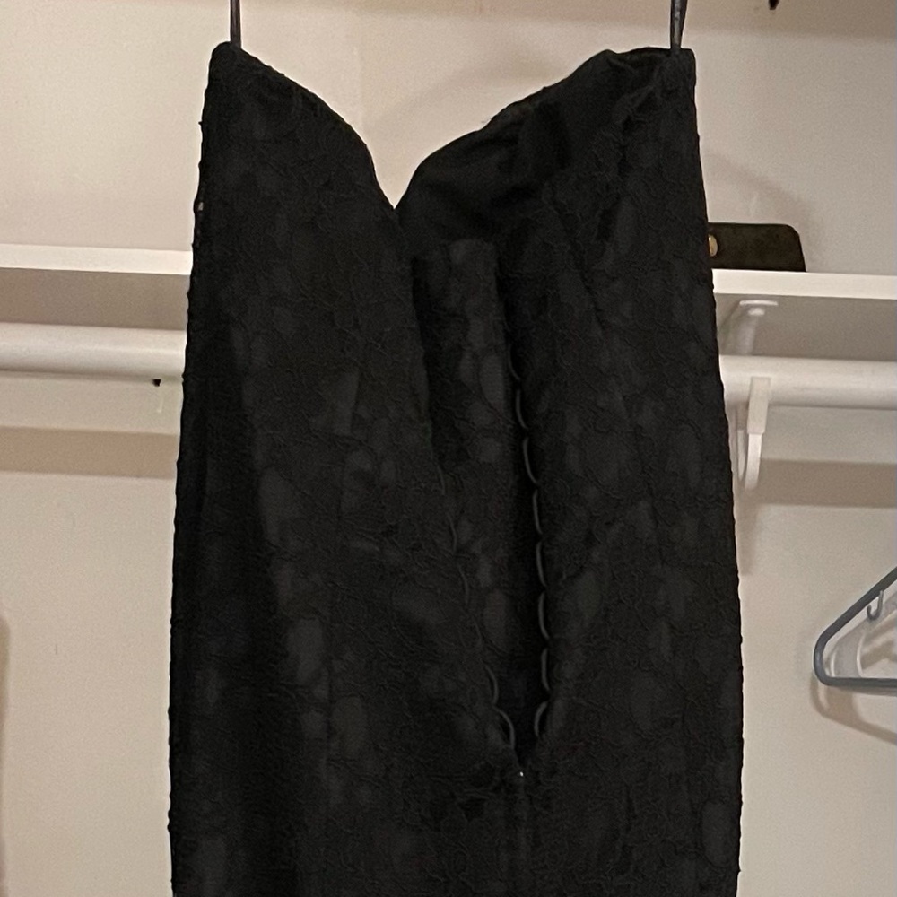 Black strapless gown